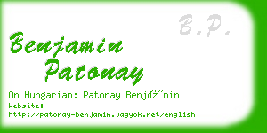 benjamin patonay business card